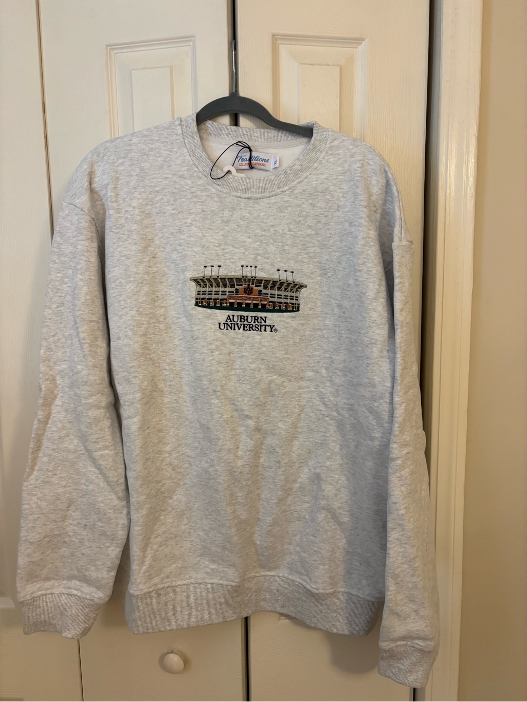 Gray Auburn University Embroidered Crewneck Sweatshirt